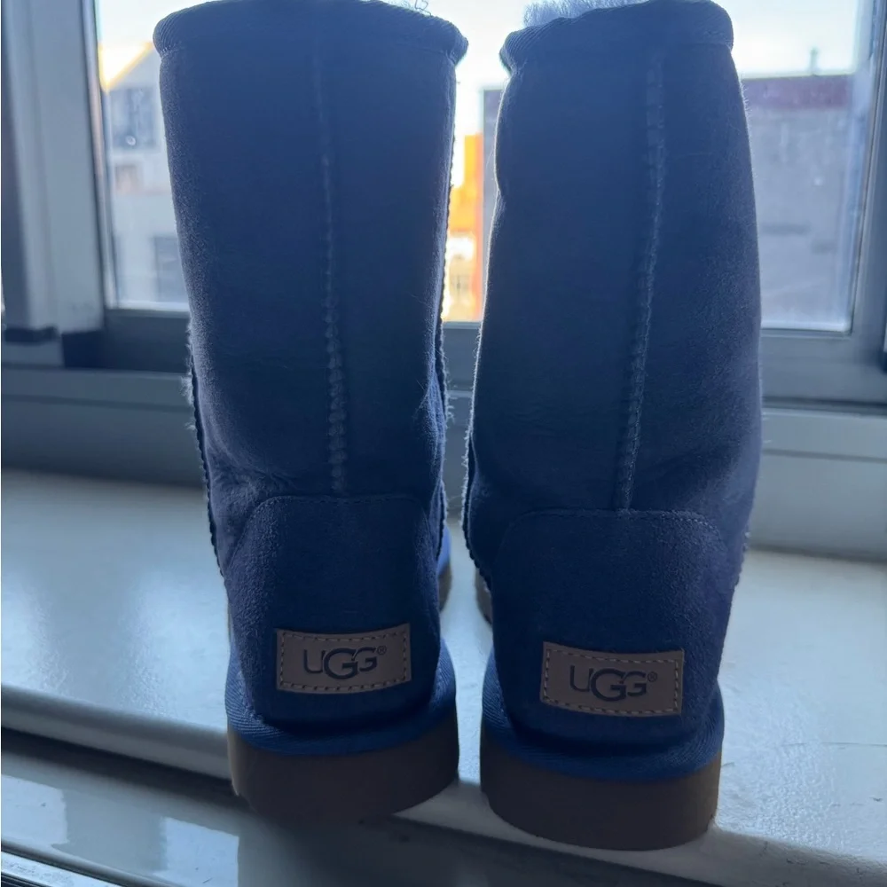 UGG Blue Suede Boots with Tan Soles - Picture 2 of 7